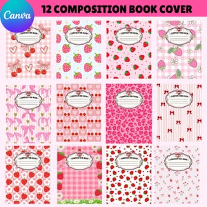 Composition Notebook Covers, Composition Book Cover template, Canva Composition Notebook Designs, Back to School Printable, Digital Download