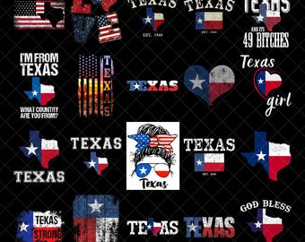 Texas PNG Bundle, Texas Flag Map Girl Strong God Bless Graphic, Southern Pride Digital Download, Distressed Sublimation Designs