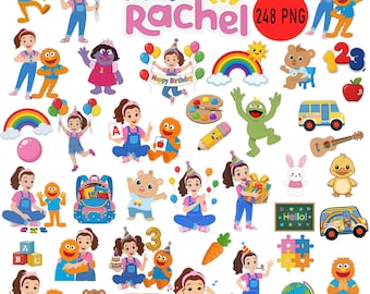 Ms Rachel PNG Clipart: 240+ Designs, Geburtstag Party Dekoration (Digitaler Download)