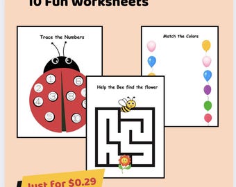 Preschool Activity Pack – 10 Fun Worksheets
