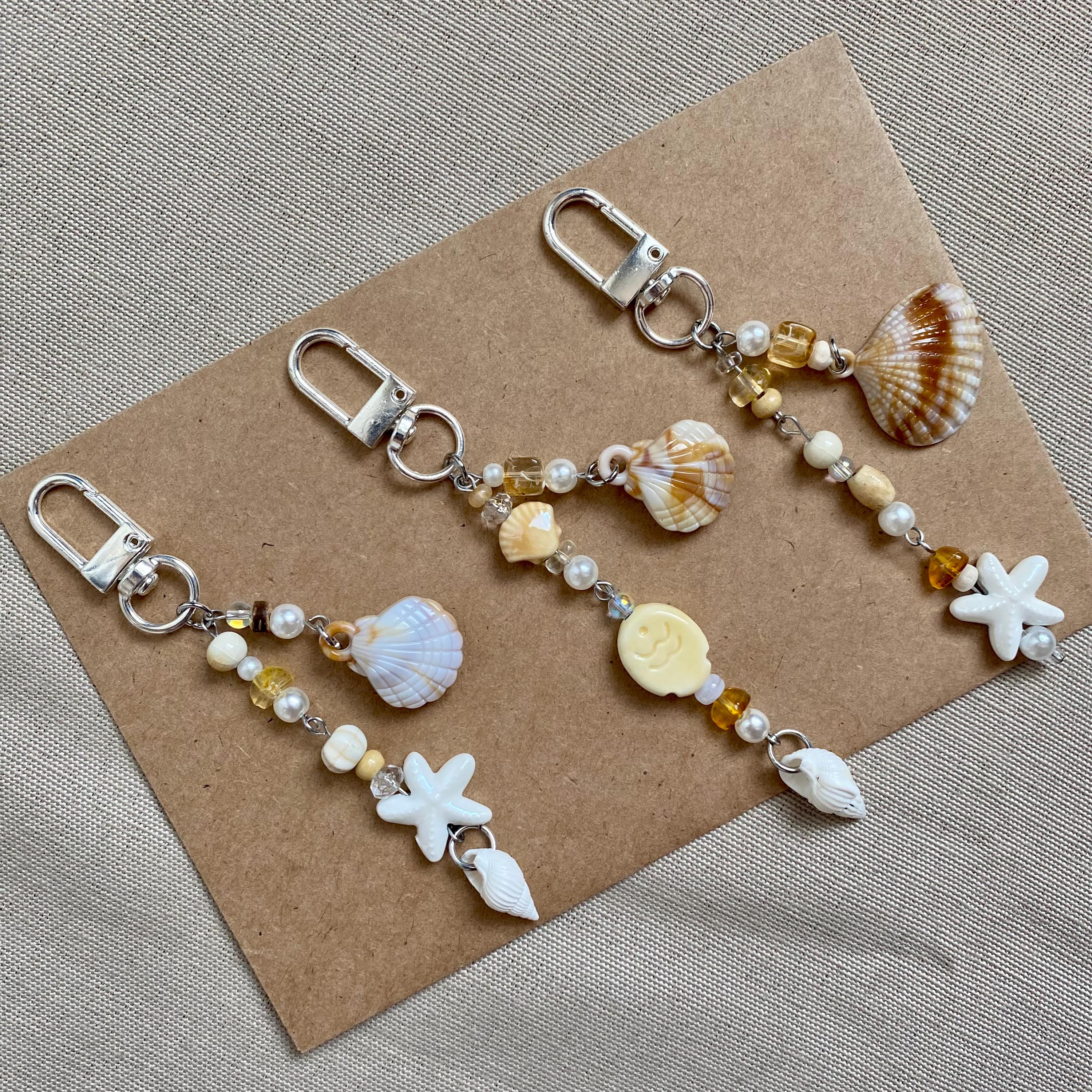 Seasshell Accessory Ocean Seashell Bag Charm, Coastal Keychain: Beach Accessory - Etsy