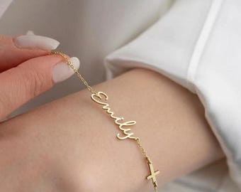 Flongo Bracciale WWJD Da Donna Con Croce, In Acciaio Inossidabile Color Oro, Significato Religioso 'What Would Jesus Do', Regalo Di Fede - 4
