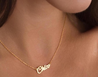 Gepersonaliseerde naamketting, aangepaste 14K vergulde naamketting, minimalistische naamketting, kerstcadeau, Moederdagcadeau, cadeau voor haar