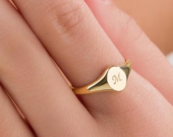 Personalized Initial Gold Ring, Custom Letter Signet Ring, Personalized Initial Signet Ring, Personalized Gold Initial Ring, Christmas Gift