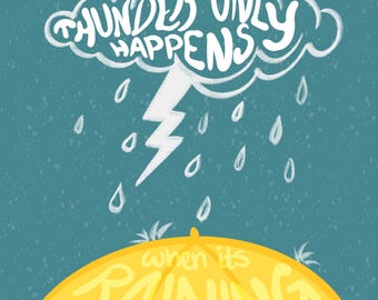 Thunder Only Happens When It's Raining PNG - Etsy