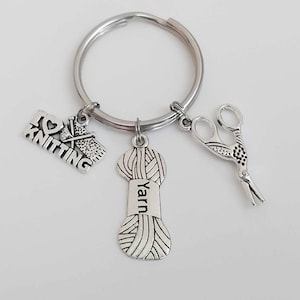 Knitting Keychain / Knitter Key Ring / Knitting Accessories