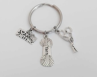 Knitting Keychain / Knitter Key Ring / Knitting Accessories