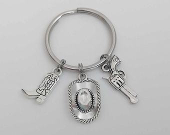 Cowboy Keychain / Cowgirl Key Ring / Cowboy Boot Accessories