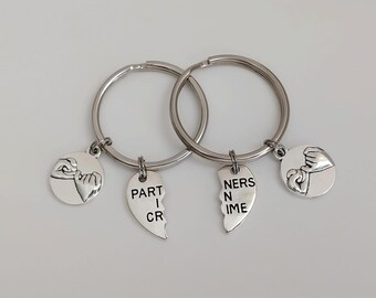 Partners in Crime Keychain / Pinky Promise Key Ring / Best Friends Gift / BFF Accessories