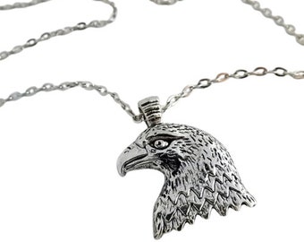 Eagle Head Necklace / Patriotic Eagle Jewelry