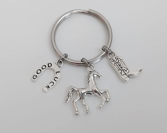 Horse Riding Keychain / Horseshoe Key Ring / Boots Accessories / Gifts Under 20
