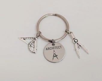 Architect Keychain, Graduation Key Ring