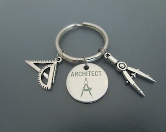 Architect Keychain, Graduation Key Ring