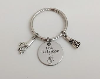 Nail Technician Key Ring / Nail Technician Keychain / Manicurist Accessories