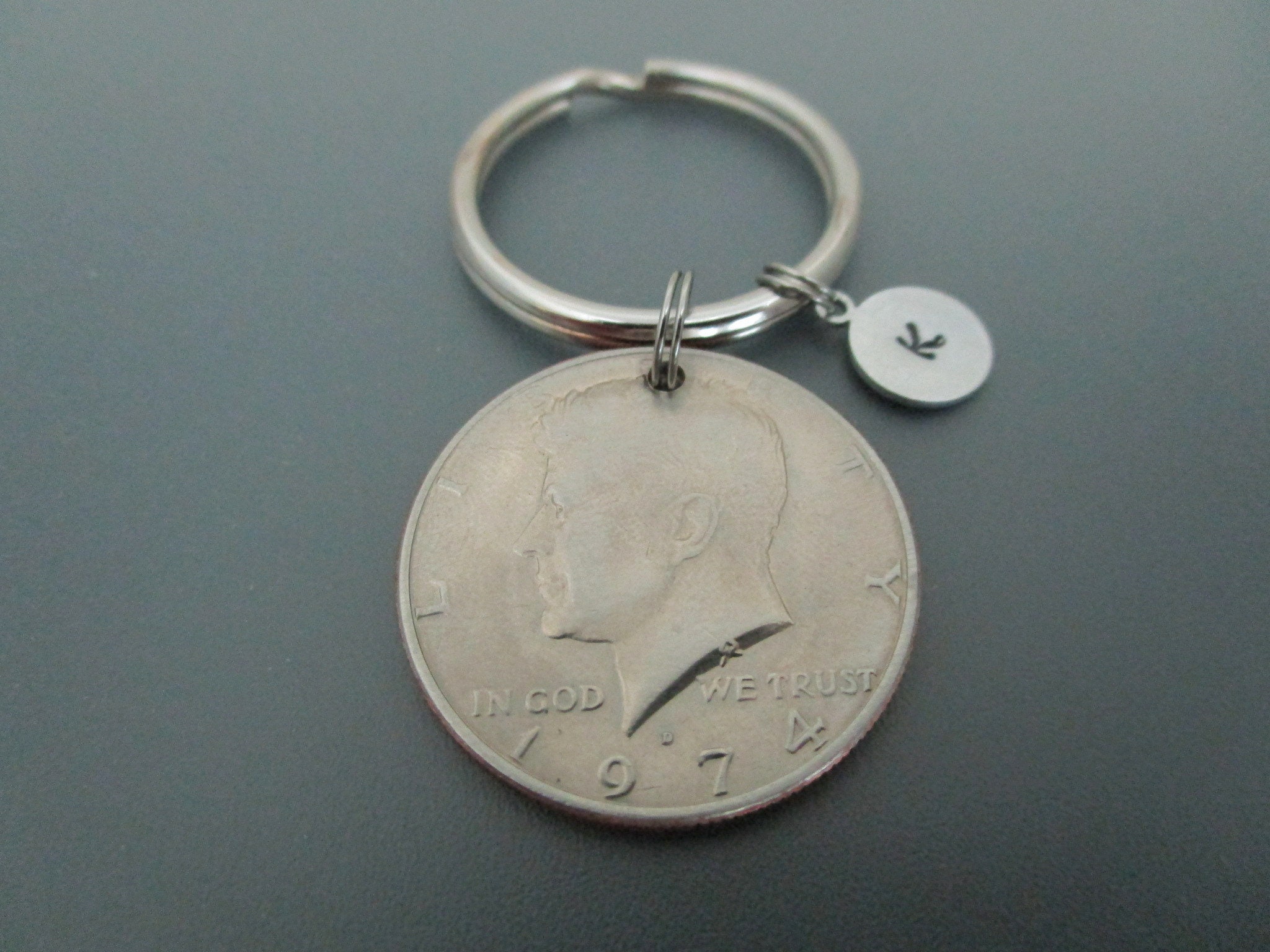 REAL* Silver Half Dollar (0.50) Liberty Eagle S925 Sterling Silver Keychains