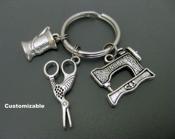 Dressmaker Keychain / Seamstress Key Ring / Quilt Maker Accessories
