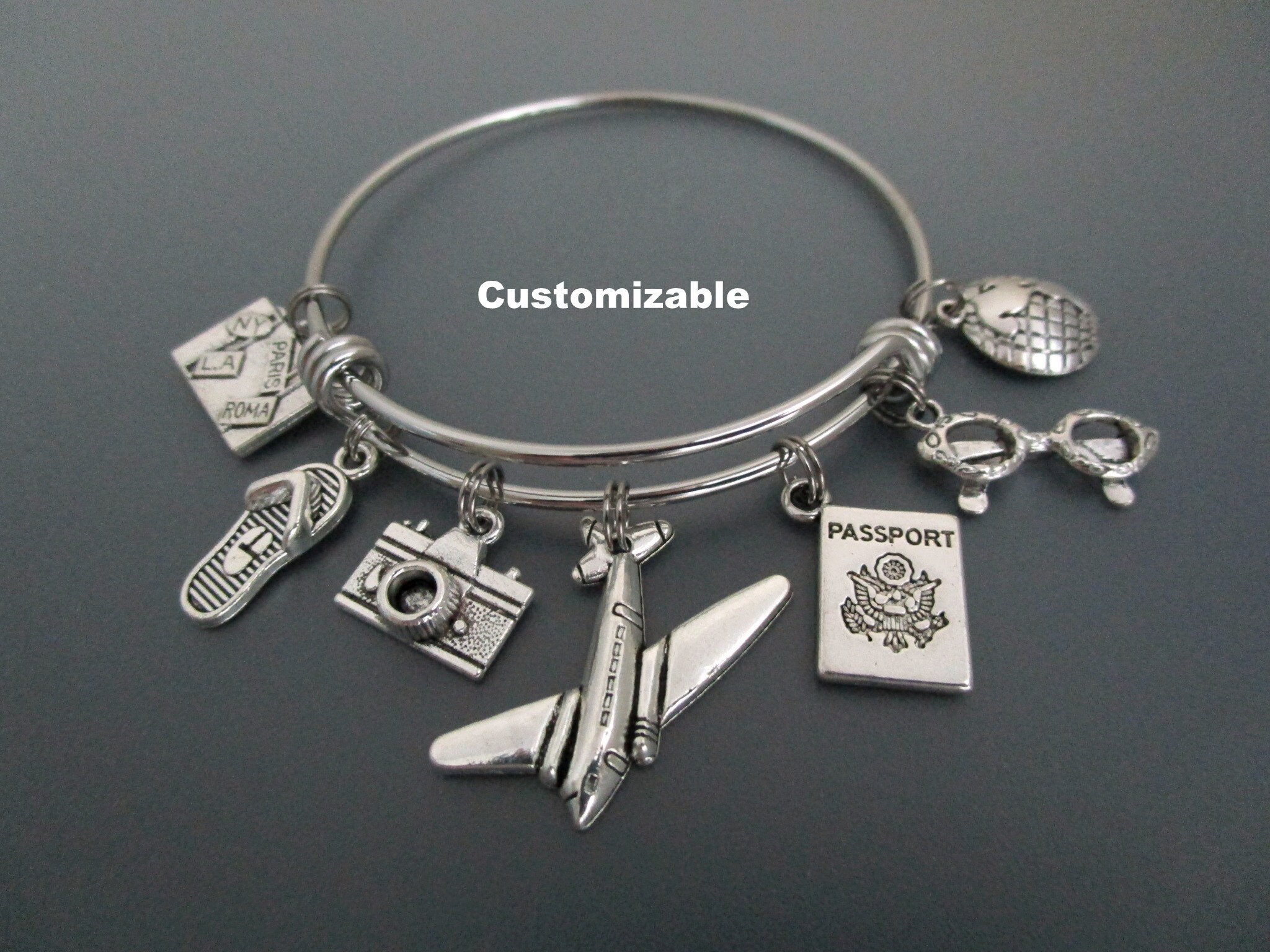 Airplane charm shop bracelet