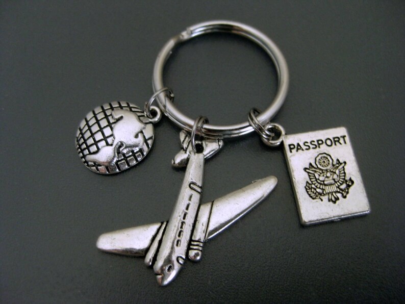 Airplane Keychain / Travel Key Ring / Flight Attendant Etsy