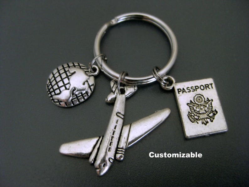 Airplane Keychain / Travel Key Ring / Flight Attendant Etsy
