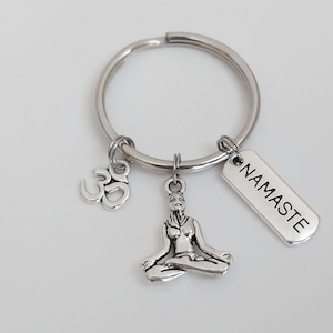 Yoga Keychain / Namaste Key Ring  / Sport Accessories