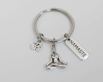 Yoga Keychain / Namaste Key Ring  / Sport Accessories