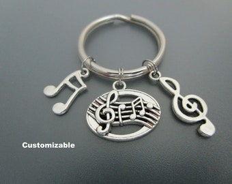 Music Keychain / Treble Key Ring / Music Note Gift