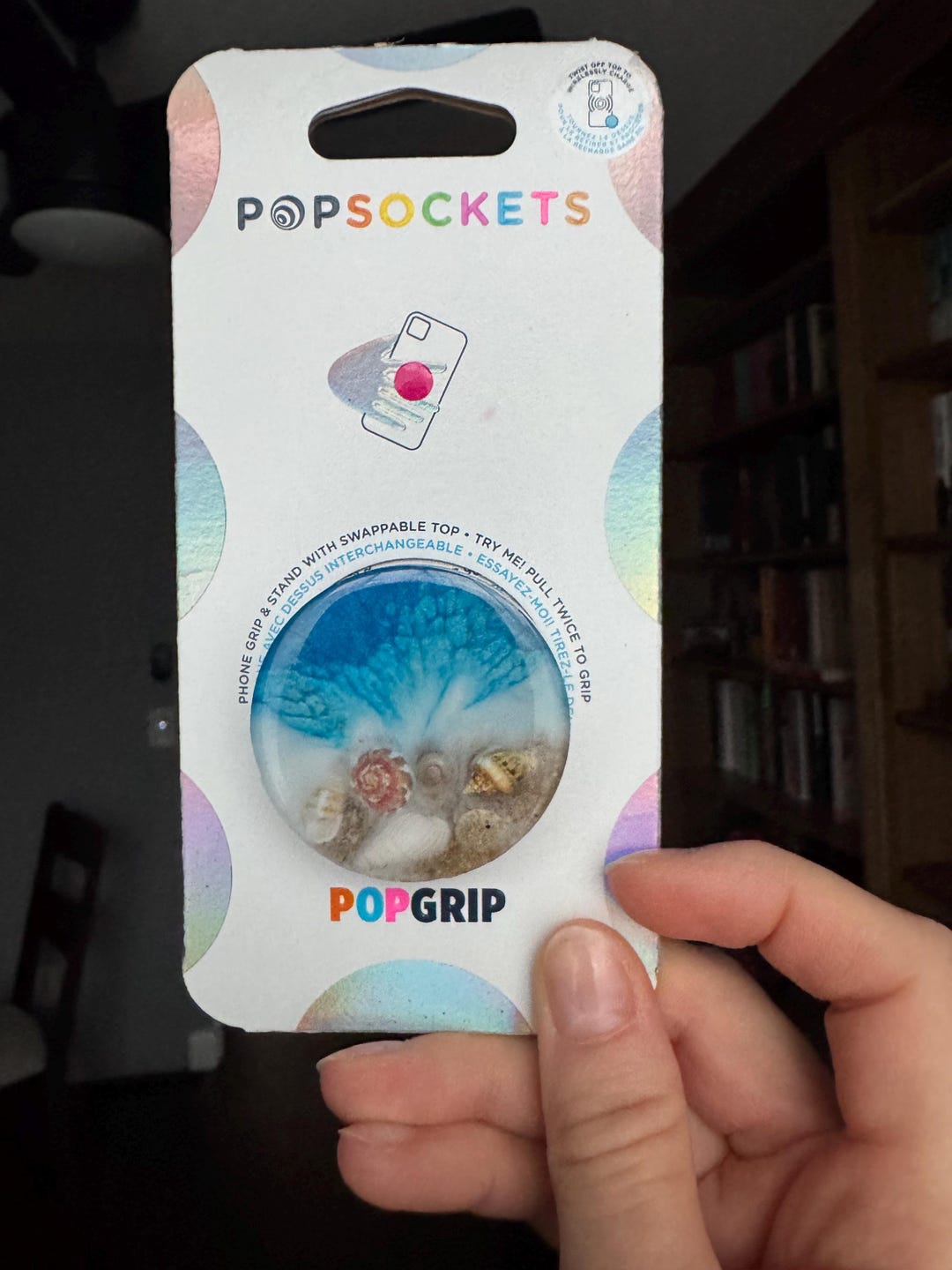 Handmade Resin Pop Socket | Seashell Phone Grip | Unique Epoxy Resin ...