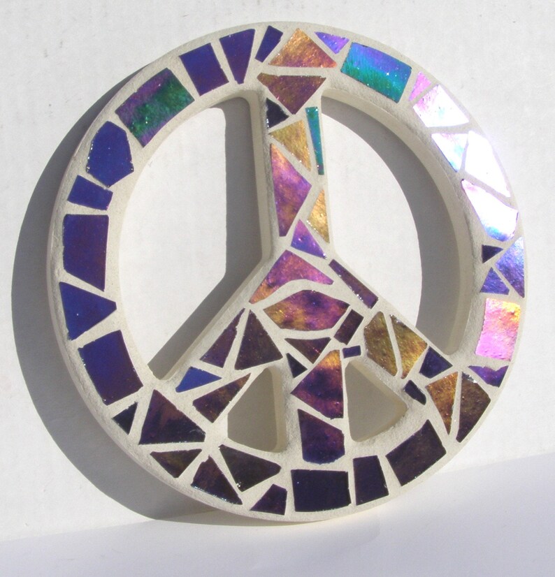 Peace Sign Wall Art Purple Mosaic Peace Wall Decor Hippie | Etsy
