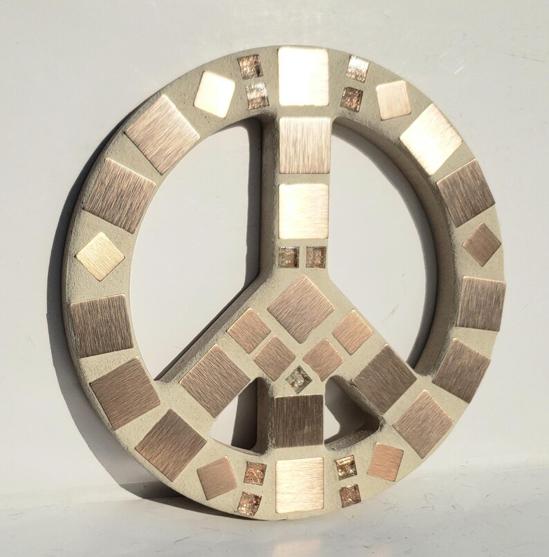 Copper Gold Mosaic Peace Sign Trivet Peace Wreath Hippie Decor - Etsy