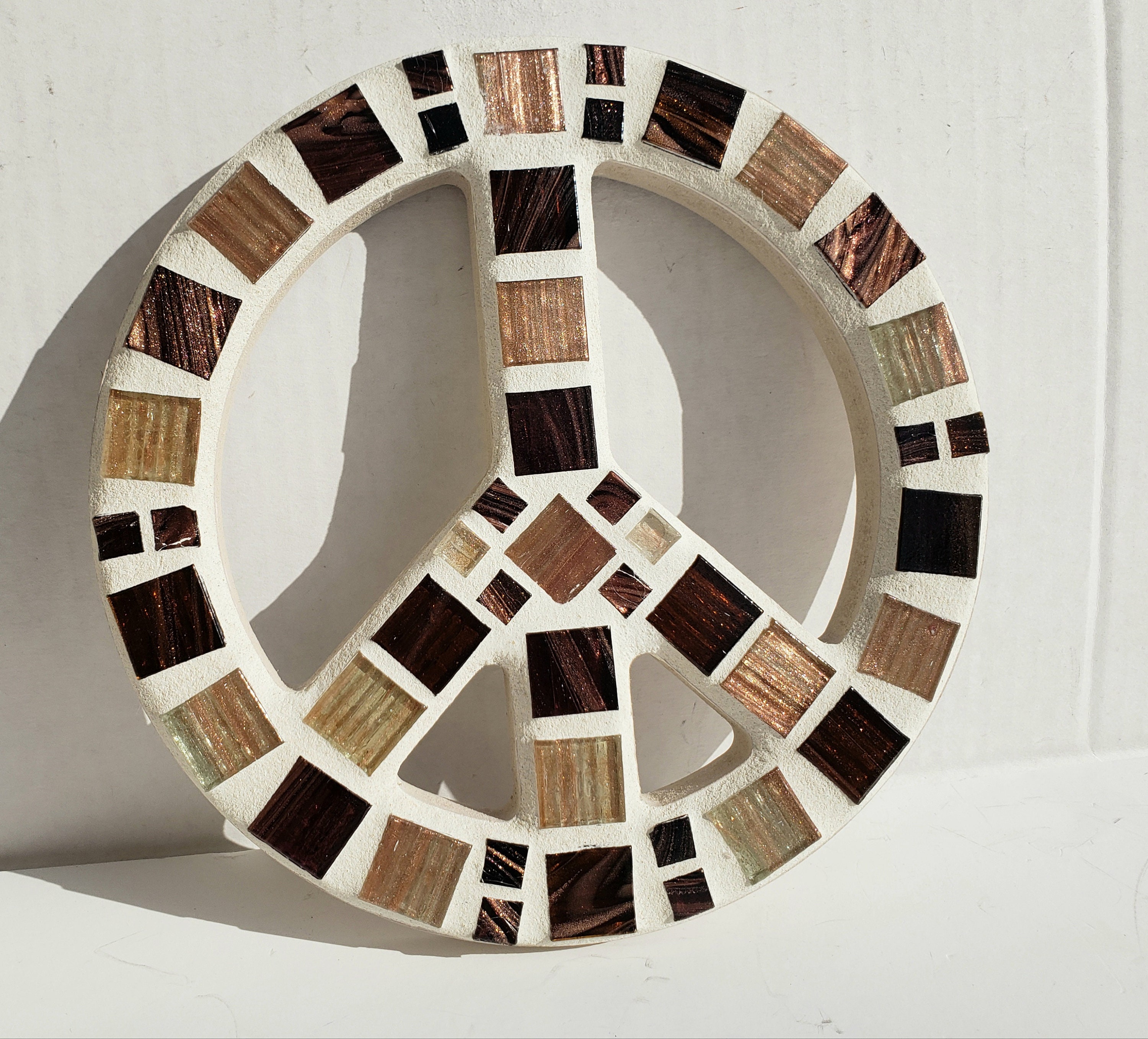 Brown Copper Mosaic Peace Sign Trivet - Etsy