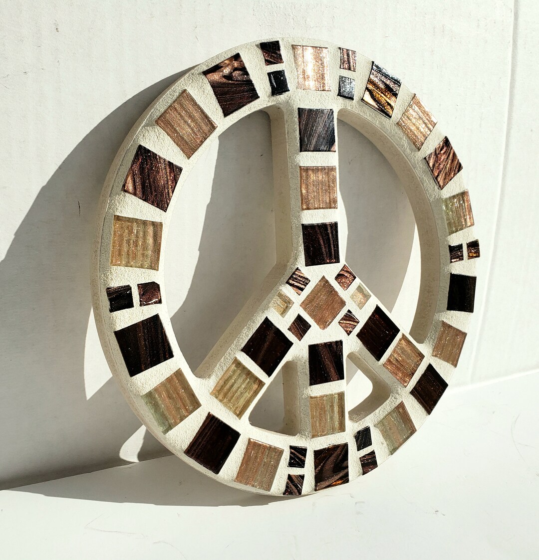 Brown Copper Mosaic Peace Sign Trivet - Etsy
