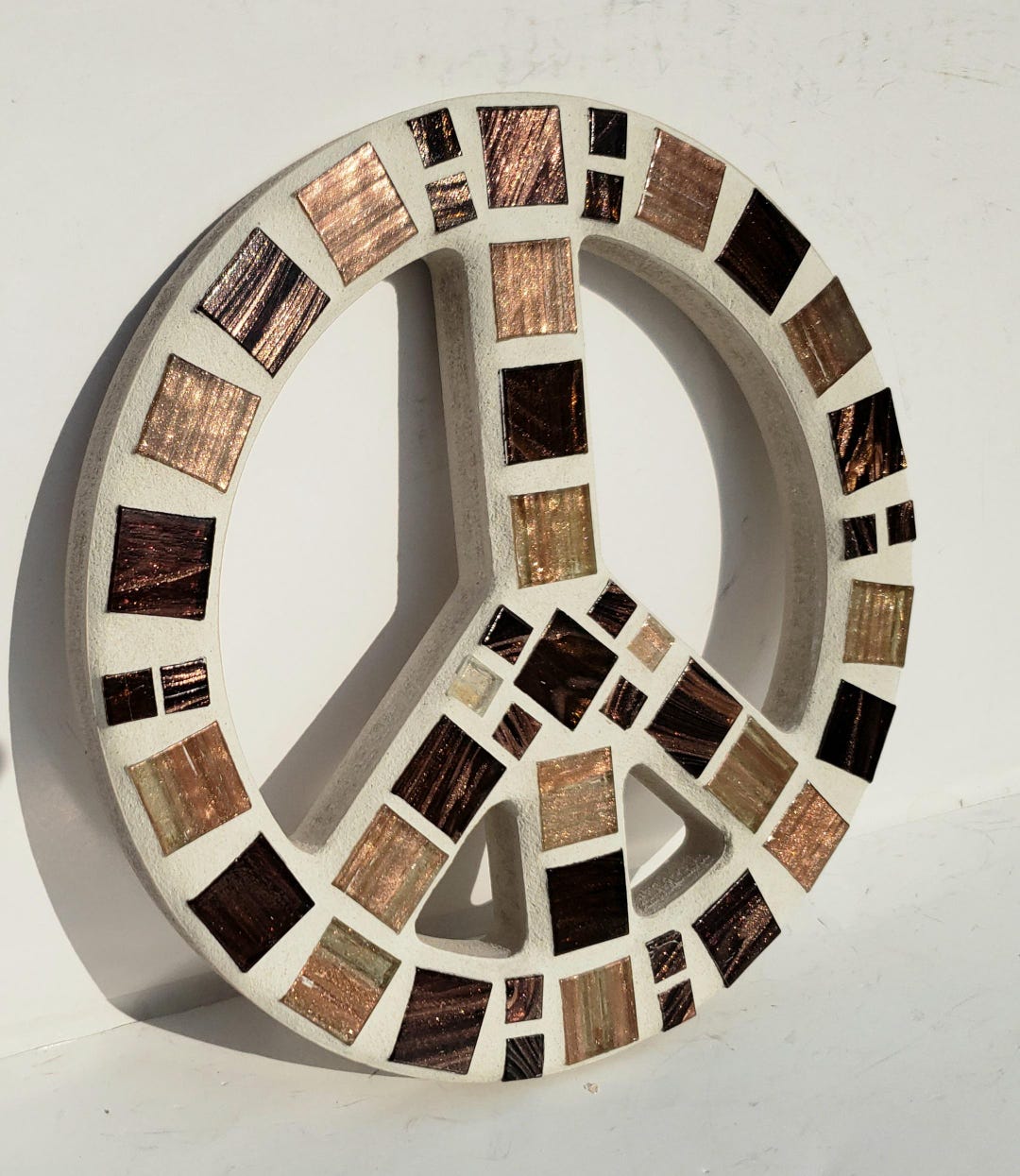 Brown Copper Mosaic Peace Sign Trivet - Etsy