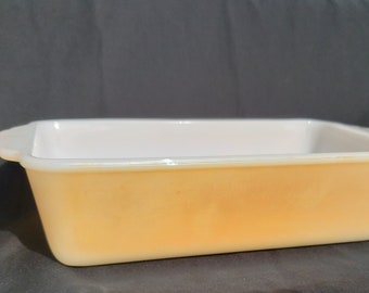 Peach Lusterware Loaf Pan Fire King Anchor Hocking #409