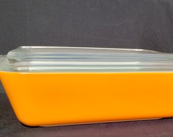 Vintage Orange Pyrex Covered Refrigerator Dish  #503