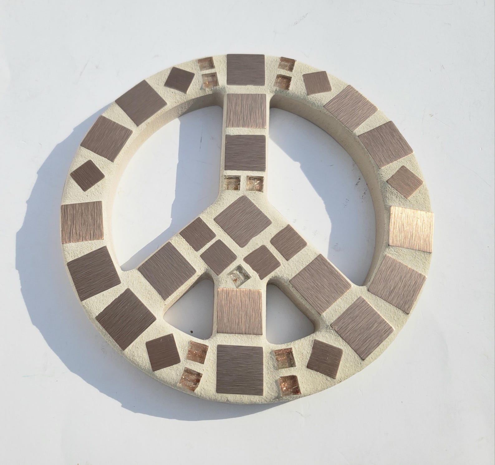 Copper Gold Mosaic Peace Sign Trivet Peace Wreath Hippie Decor - Etsy