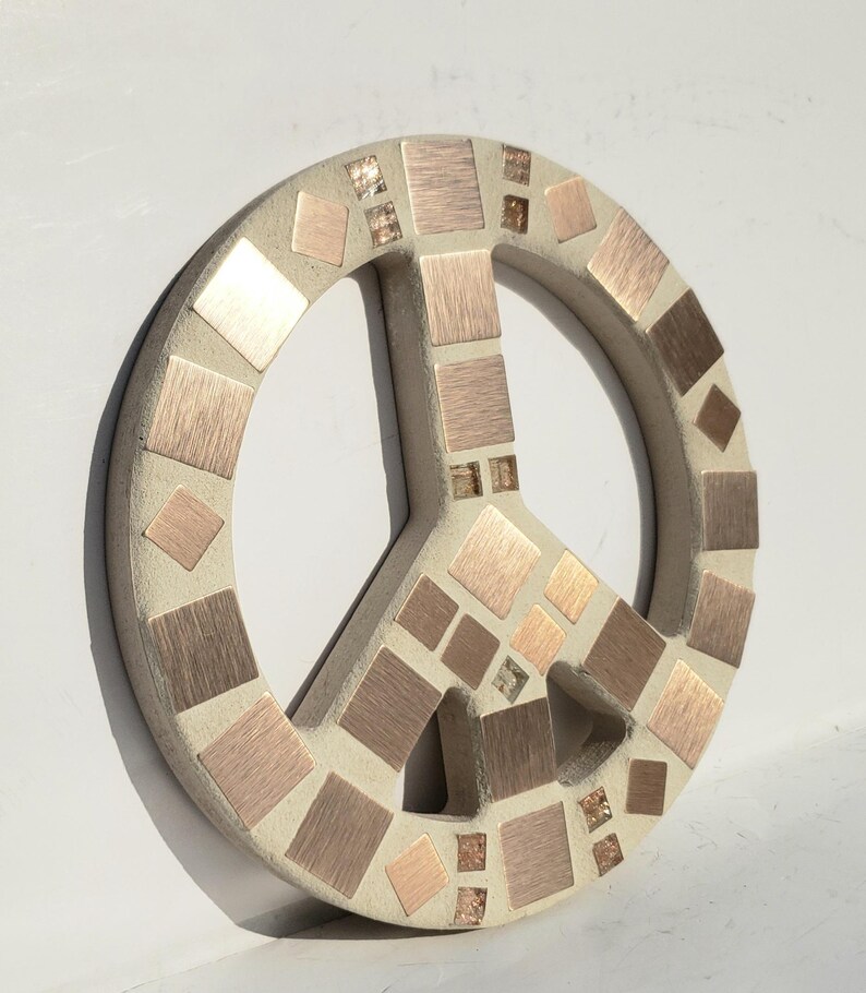 Copper Gold Mosaic Peace Sign Trivet Peace Wreath Hippie Decor - Etsy