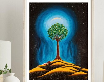 Árbol de la Vida - Conexión a tierra / Decoración espiritual para el hogar (Descarga digital) Obra de arte original como póster imprimible