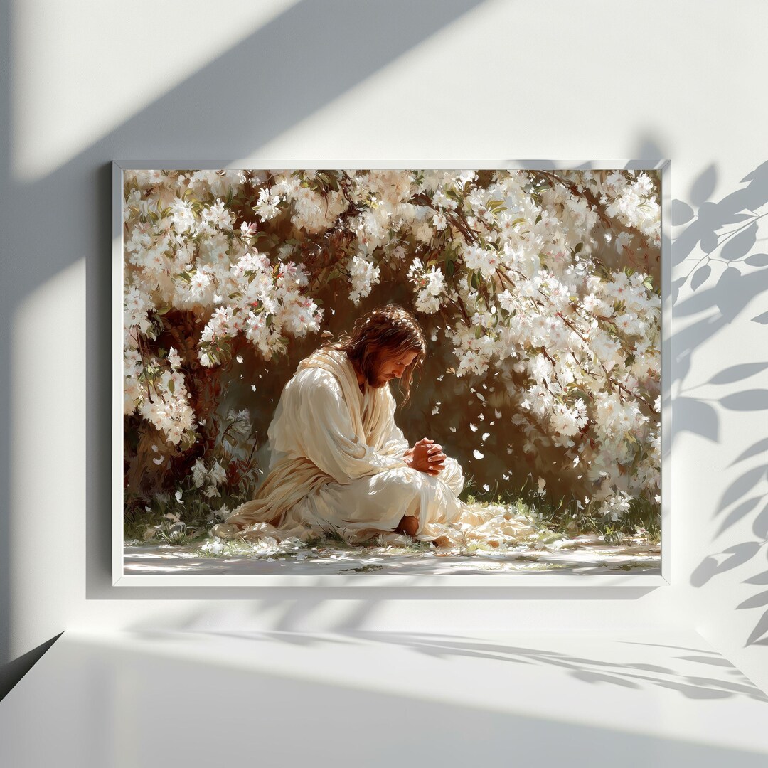 Jesus Praying in the Garden of Gethsemane, Spiritual Christian Wall Art ...