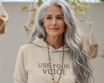 Use Your Voice Hoodie  Minimal Text Empowerment Statement