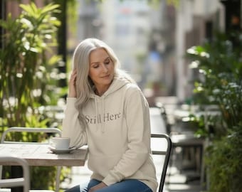 Still Here Hoodie in Cream. For Women who refuse to fade. Minimal