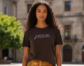 Peace Script Typography T-Shirt | Political Statement Tee
