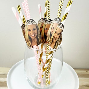 Rose Gold and Gold Face Straws, Personalized Face, Party Straws, Straws with Faces, Rose Gold and Gold Straws, READ DESCRIPTION PLEASE :)