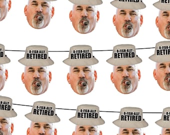 Personalized Retirement Face Banner, Fishing Theme, Photo (Digital or Physical Banner Options Available)