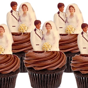 Personalized Face Cupcake Toppers, Anniversary Photo Cupcake Toppers, Anniversary Face Cupcake Toppers, Anniversary Decorations