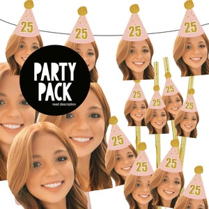 Face Photo Cupcake Toppers, Photo Face Banner, Photo Face Straw, Photo Face on a Stick PARTY PACK!!! *read description