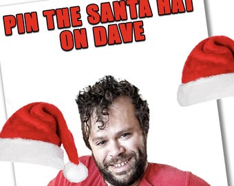 Customizable Pin the Santa Hat Game, Christmas Birthday (Digital File)