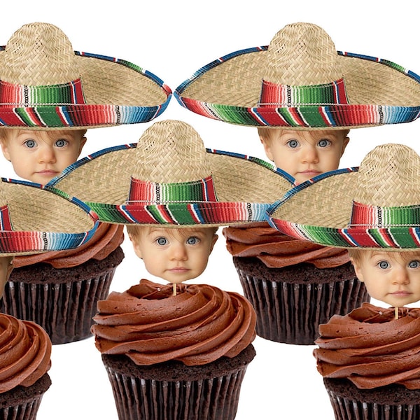 Personliga Sombrero Fiesta-muffinsdekorationer
