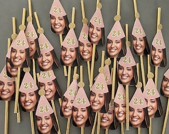 Rose Gold and Gold Face Straws