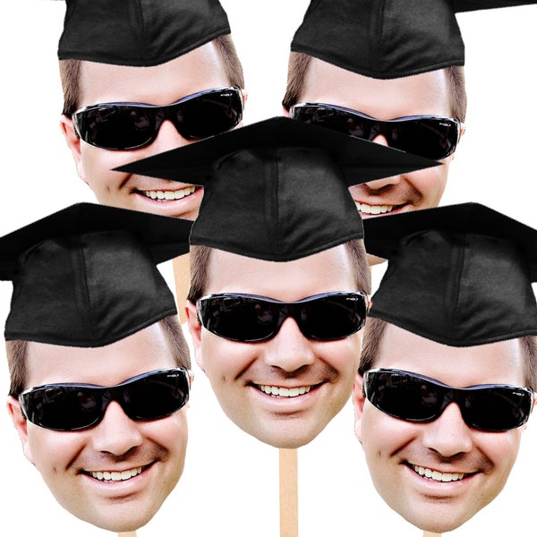 Graduation  Face Stick, Face On a Stick Prop, Photo Face Stick, Big Head on a Stick, Bachelorette Prop Sticks