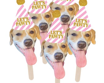 Dog Face Stick, Dog Face On a Stick Prop, Custom Photo Dog Face Stick Digital File